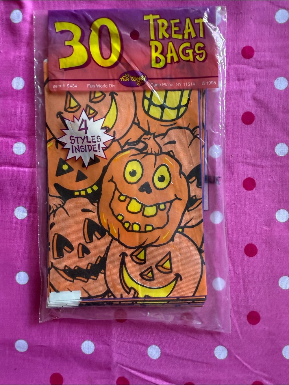 Vintage Halloween 1995 30 Pack Happy Halloween Candy Bags 4 Styles Fun World New